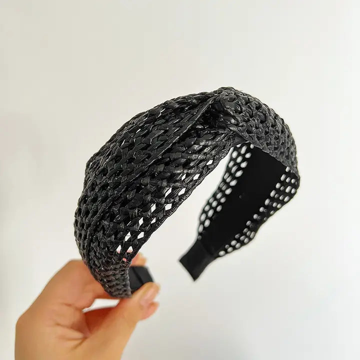 Woven Straw Twist Knot Headband - FINAL SALE