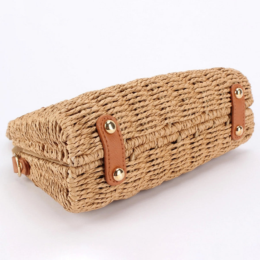 Carolina Bamboo Handle Straw Bag