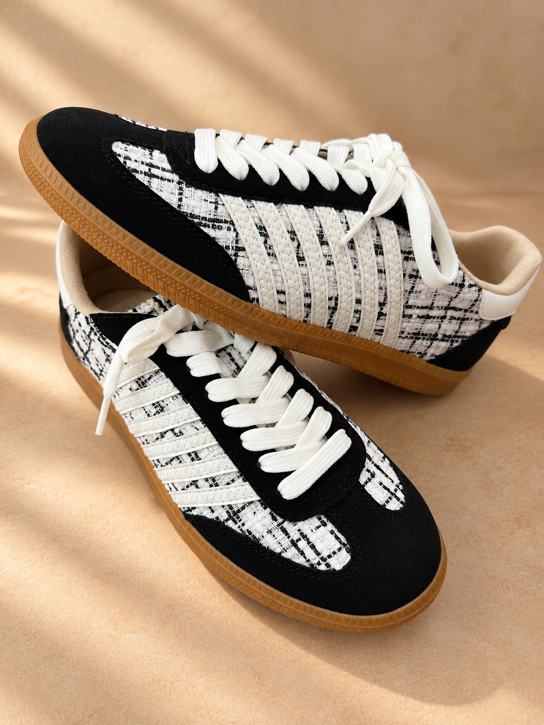 Shu Shop Tweed Black and White Stevie Sneaker