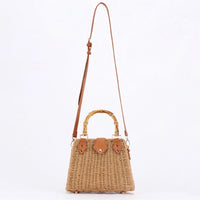 Carolina Bamboo Handle Straw Bag