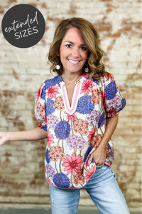Aster Floral Puff Sleeve Top