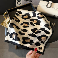 Leona Leopard Print Satin Scarf