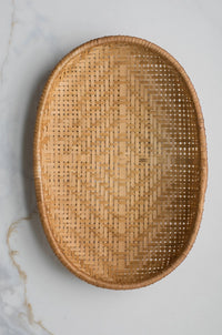 Smoked Bamboo Woven Basket Trays