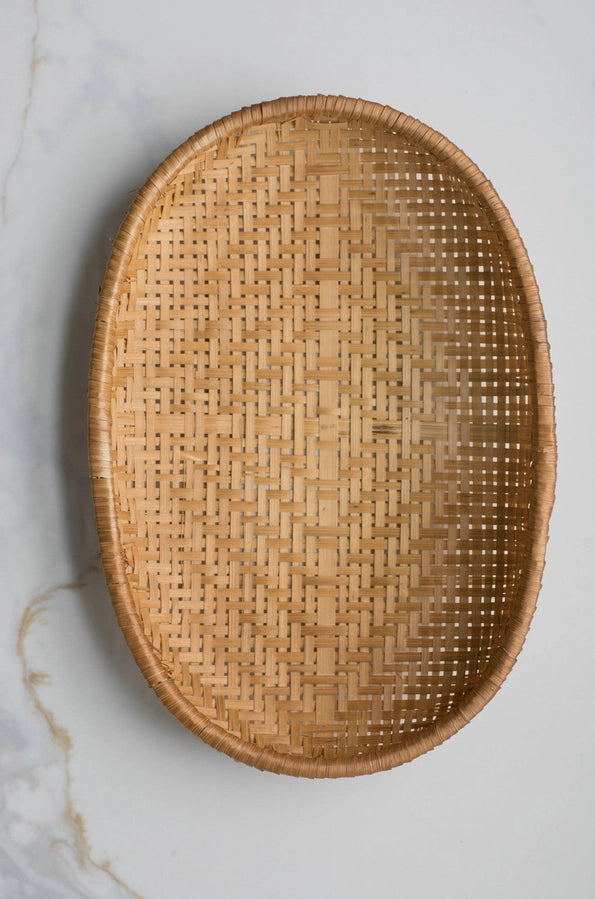 Smoked Bamboo Woven Basket Trays