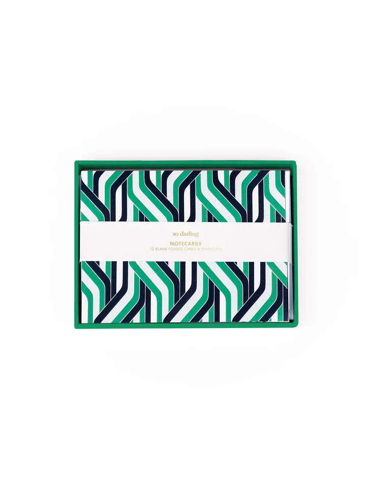 Green Geo Boxed Note Cards