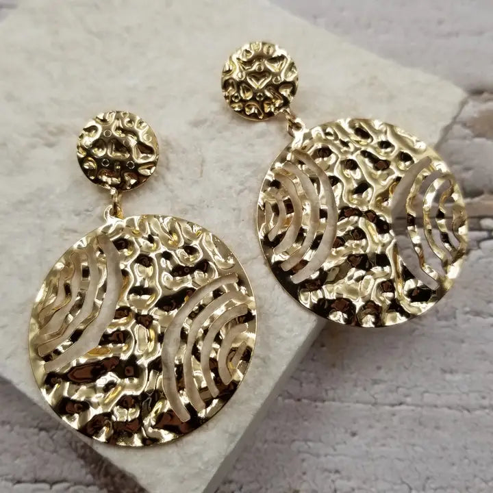 Tobias Hollow Out Gold Earrings
