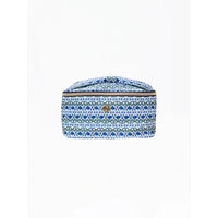 Navy Floral Foulard Makeup Bag