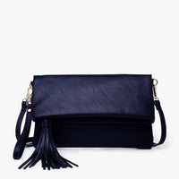 Navy Austin Flapover Crossbody Clutch