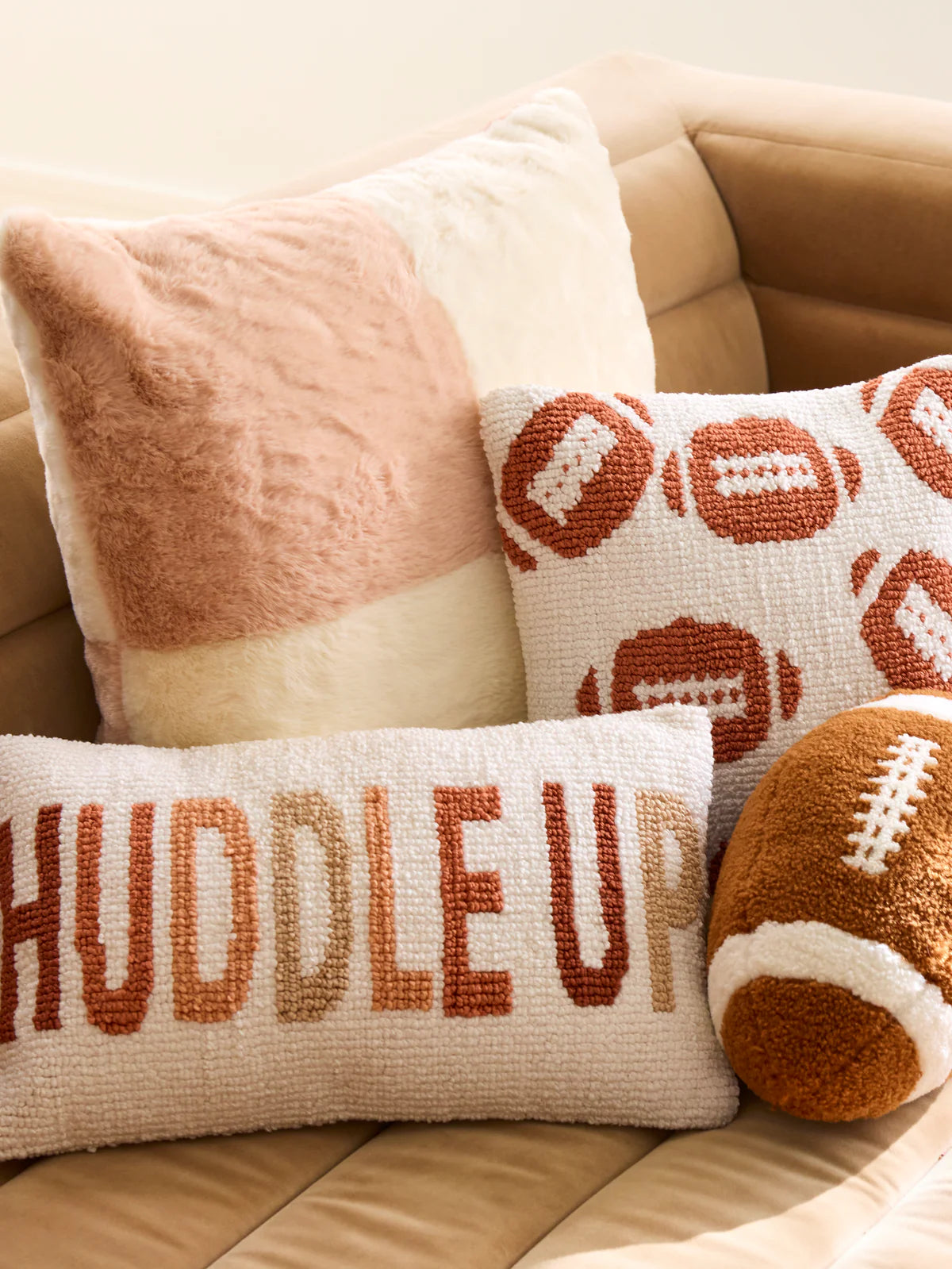 Football Embroidered Pillow Collection