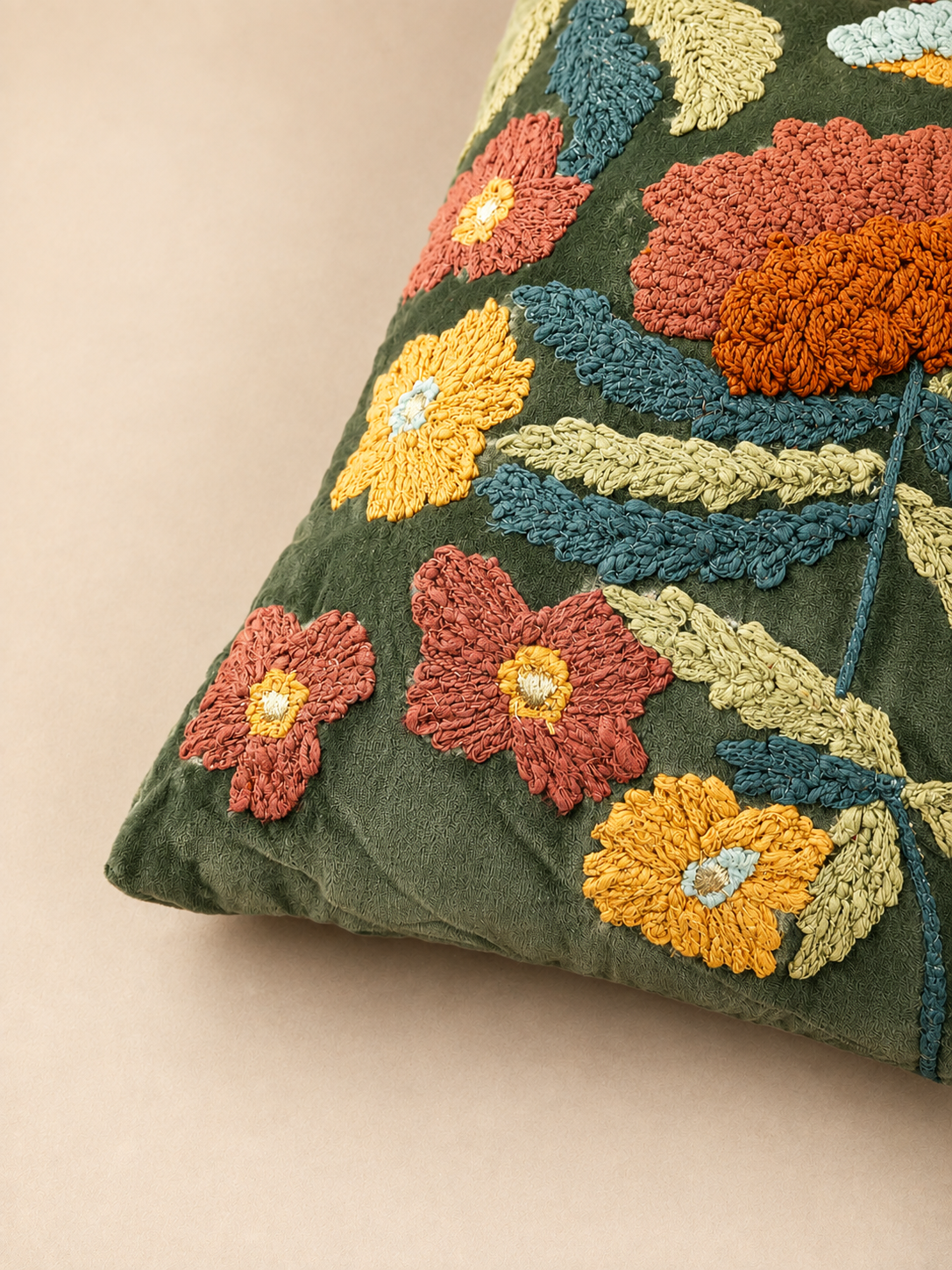 Flower Embroidery Pillow