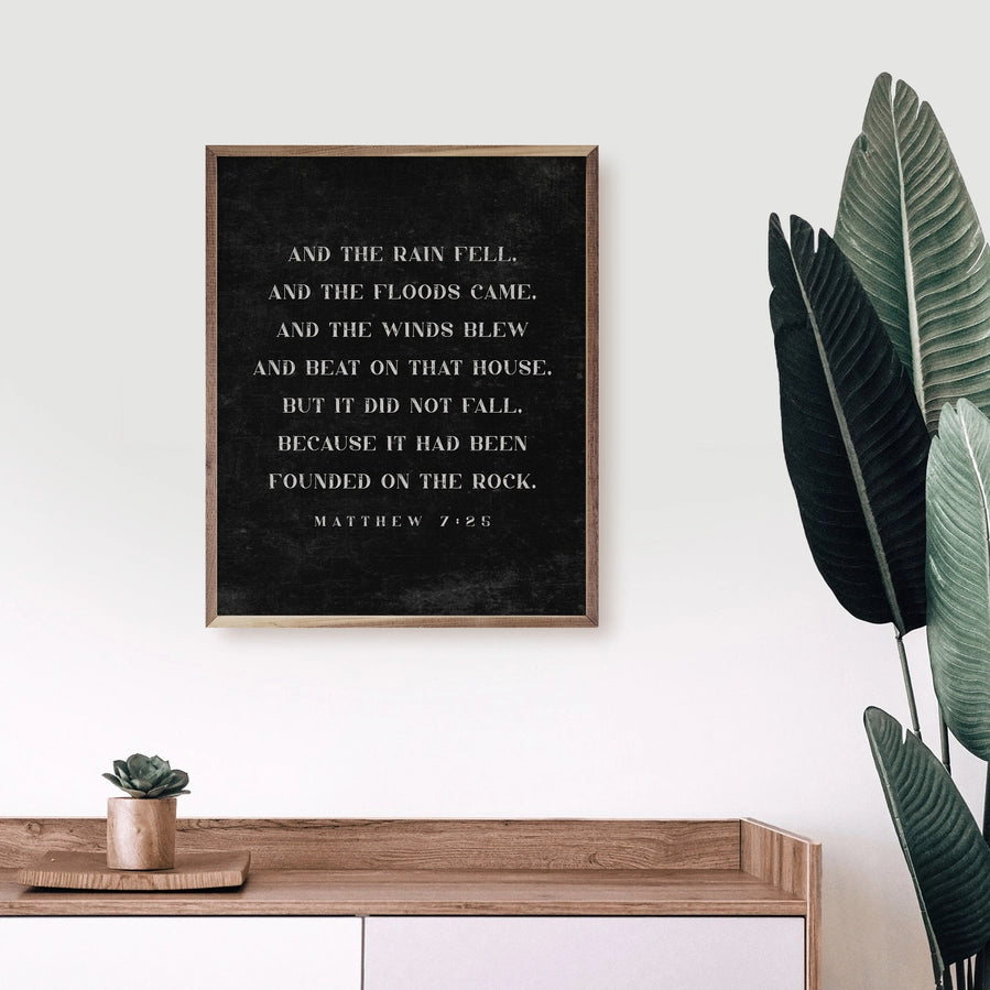 And The Rain Fell | Matthew 7:25 Frame