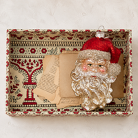 Mercury Glass Santa Head  Ornament