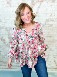 Carmen Floral Corduroy Top