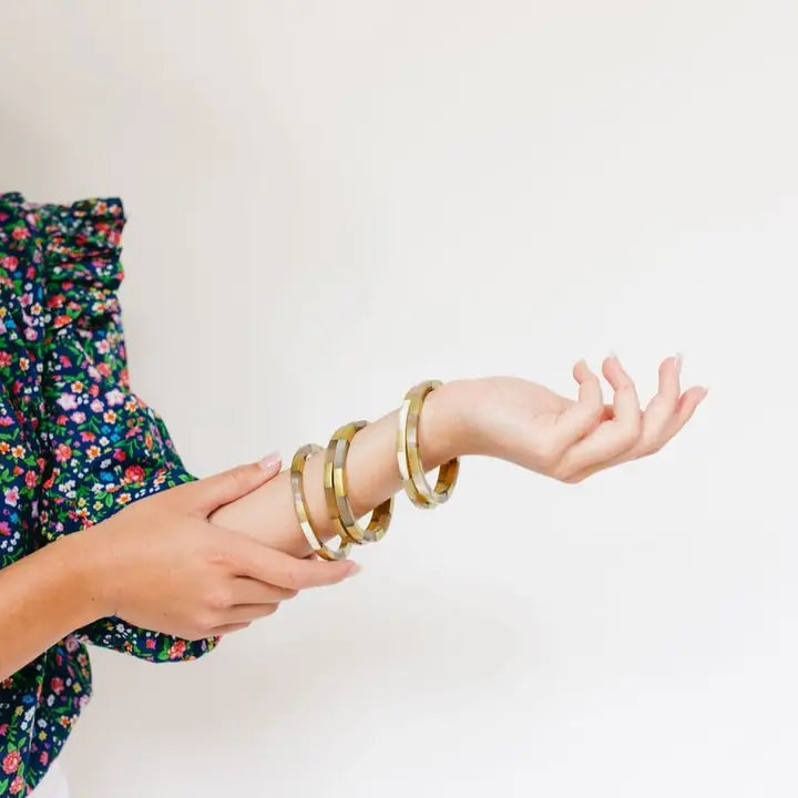 Gold Tile Bangle Set | Sunshine Tienda