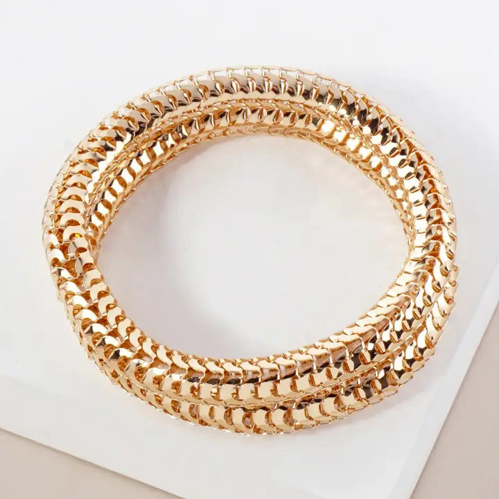 2-PC-Set Polished Stretch Bracelet