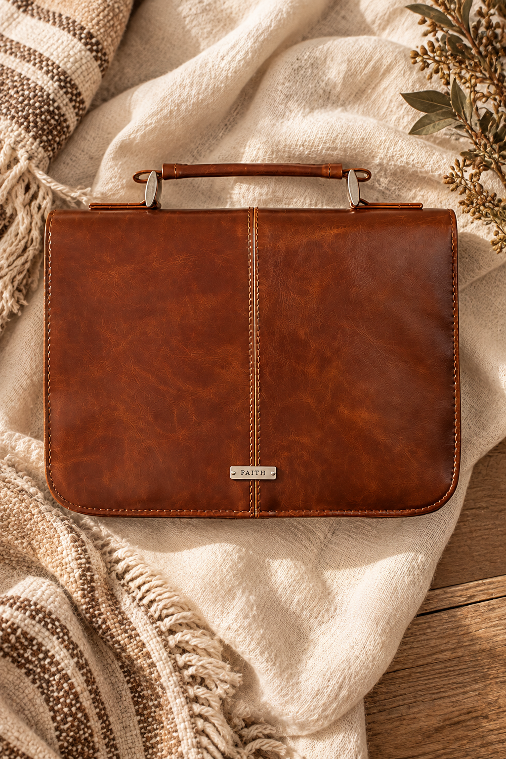 Honey Brown Leather Bible Cover