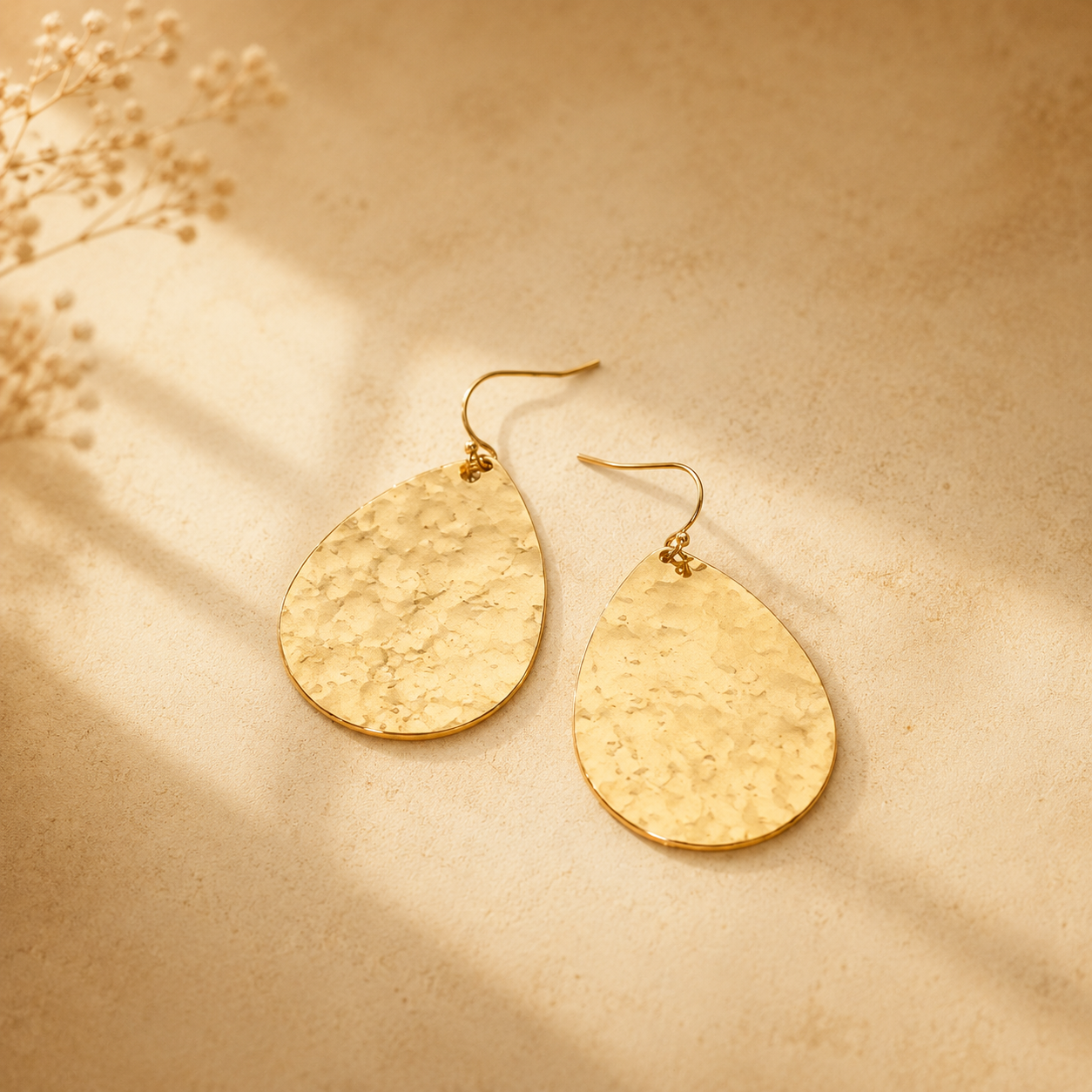 Kristi Hammered Teardrop Earrings