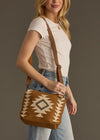 Camel, Cream and Gray Aztec Crossbody