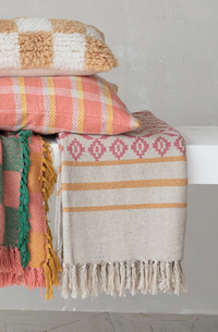 Cheree Stripes + Tassels Jacquard Throw