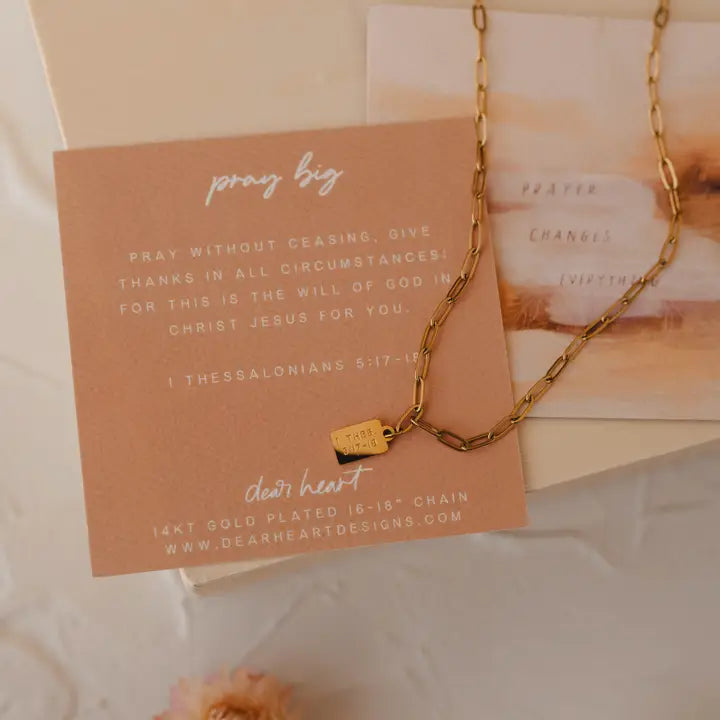 Dear Heart | Pray Big Mini Tag Necklace