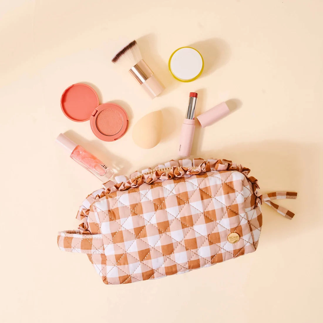 Mable Gingham Cosmetic Pouch