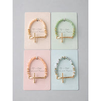 Kaia Hammered Cross Beaded Bracelet