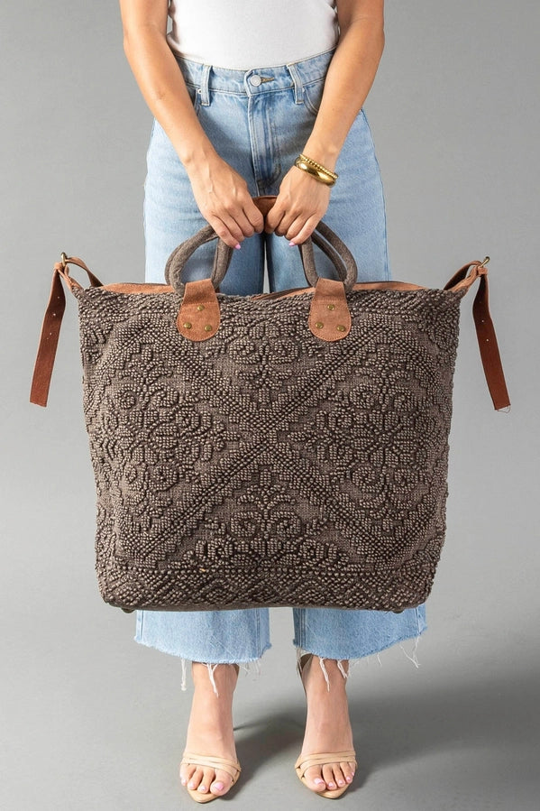 Vintage Brown Textured Tote
