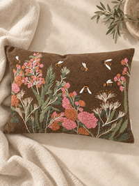 Stonewashed Slub Embroidered Pillow