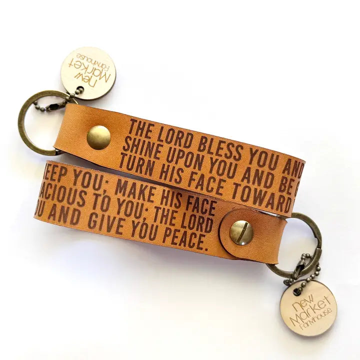 Scripture Leather Keychain