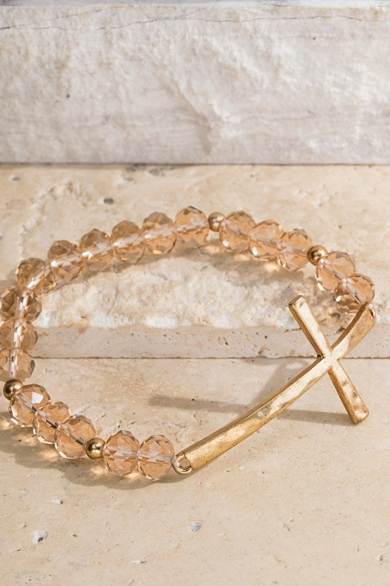 Milton Hammered Cross Bracelet