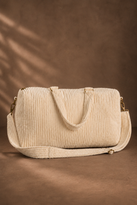 Cream Corduroy Duffel Bag