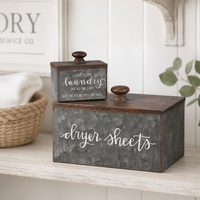Tin Laundry Sheets Bin Set