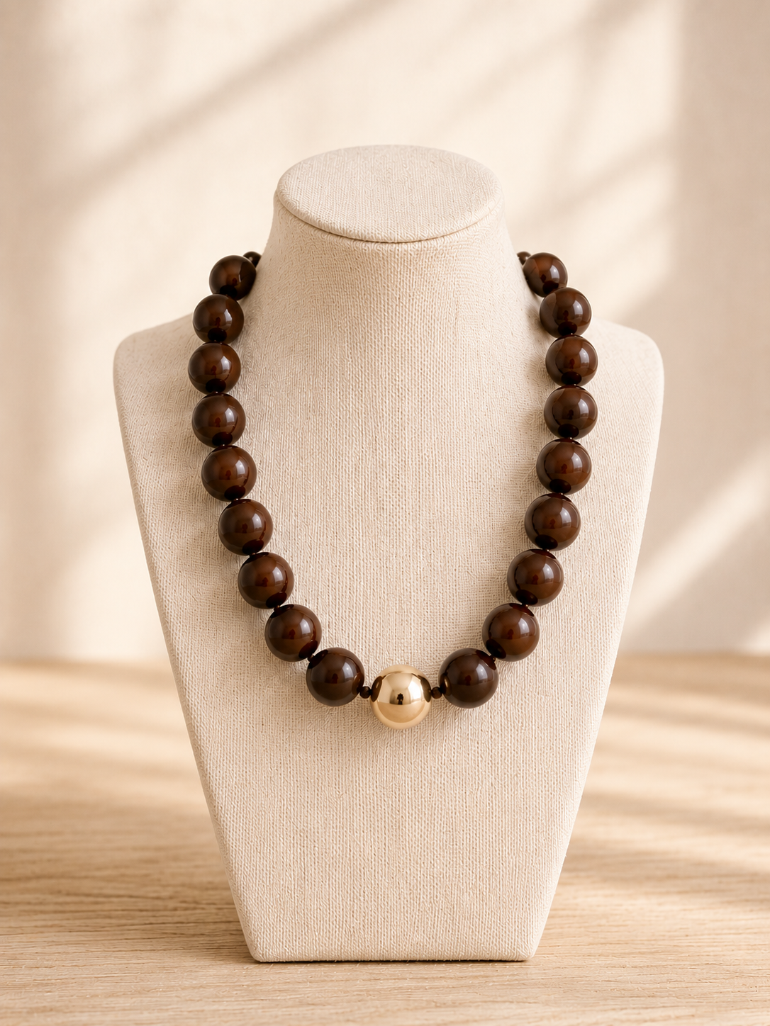 Brown Marjorie Beaded Necklace