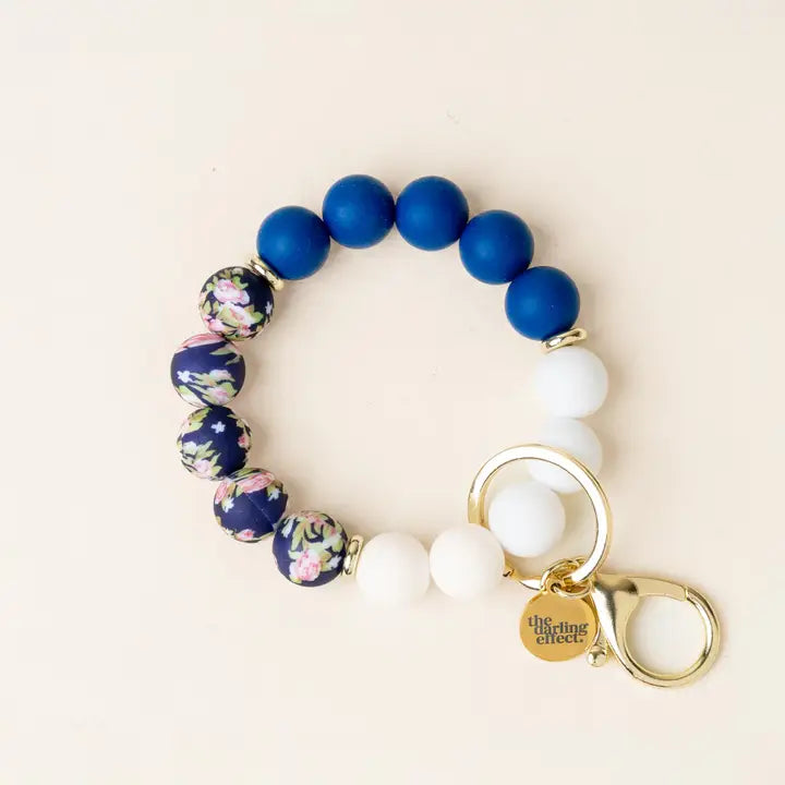 Notes of Navy Keychain Wristlet
