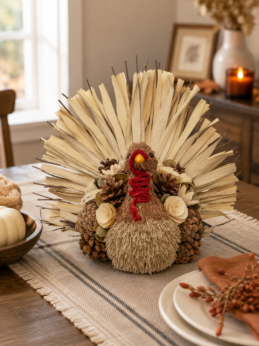 Theo Natural Flower Turkey Decor