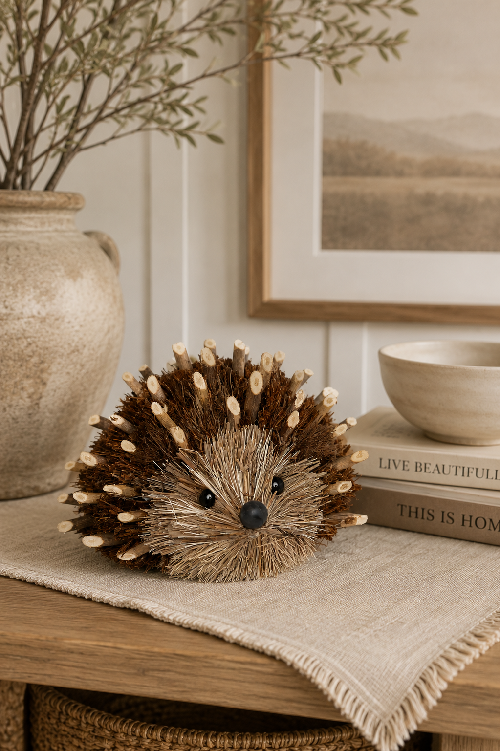 Natural Hedgehog Table Decor