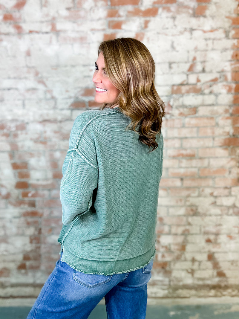 Jolene Mineral Washed Sweater Top