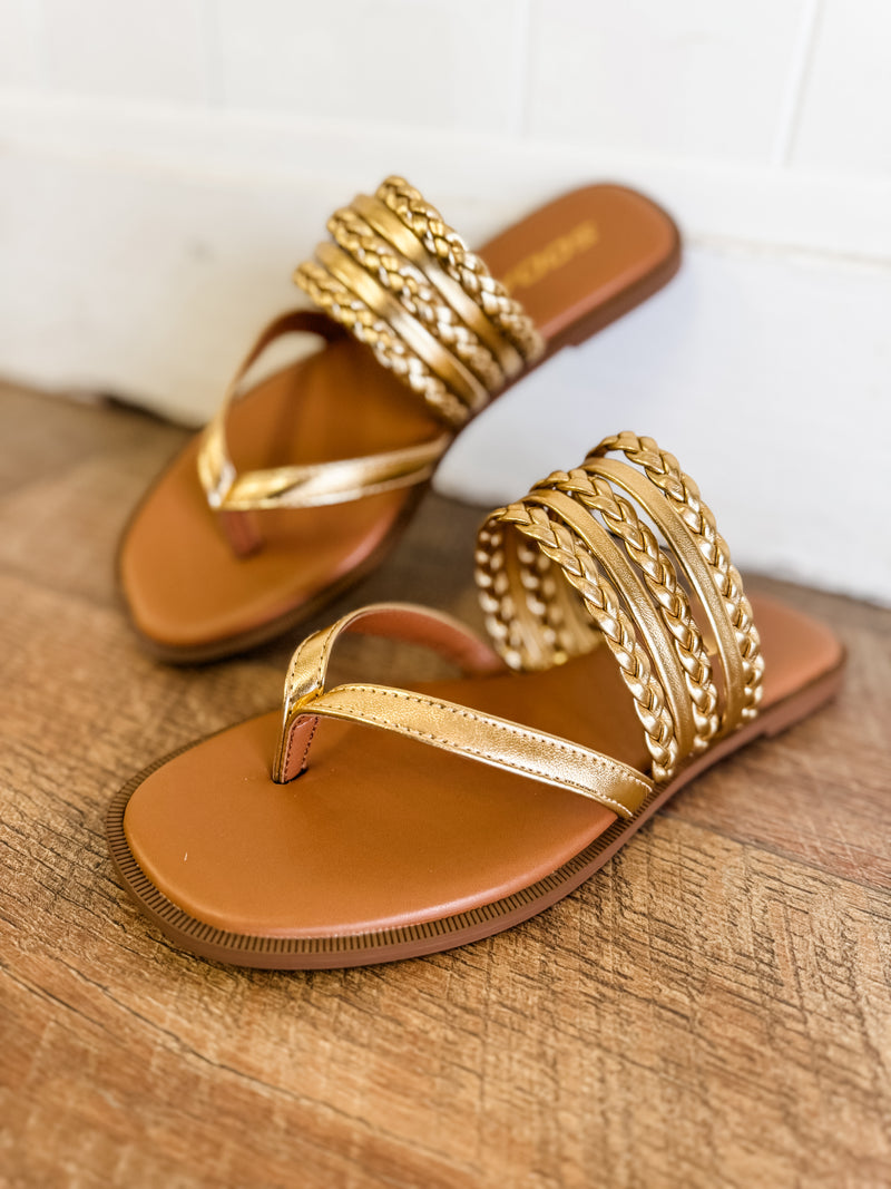 Garrick Gold Multistrap Sandal