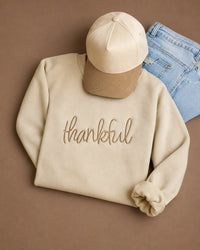 Thankful Embroidered Sweatshirt
