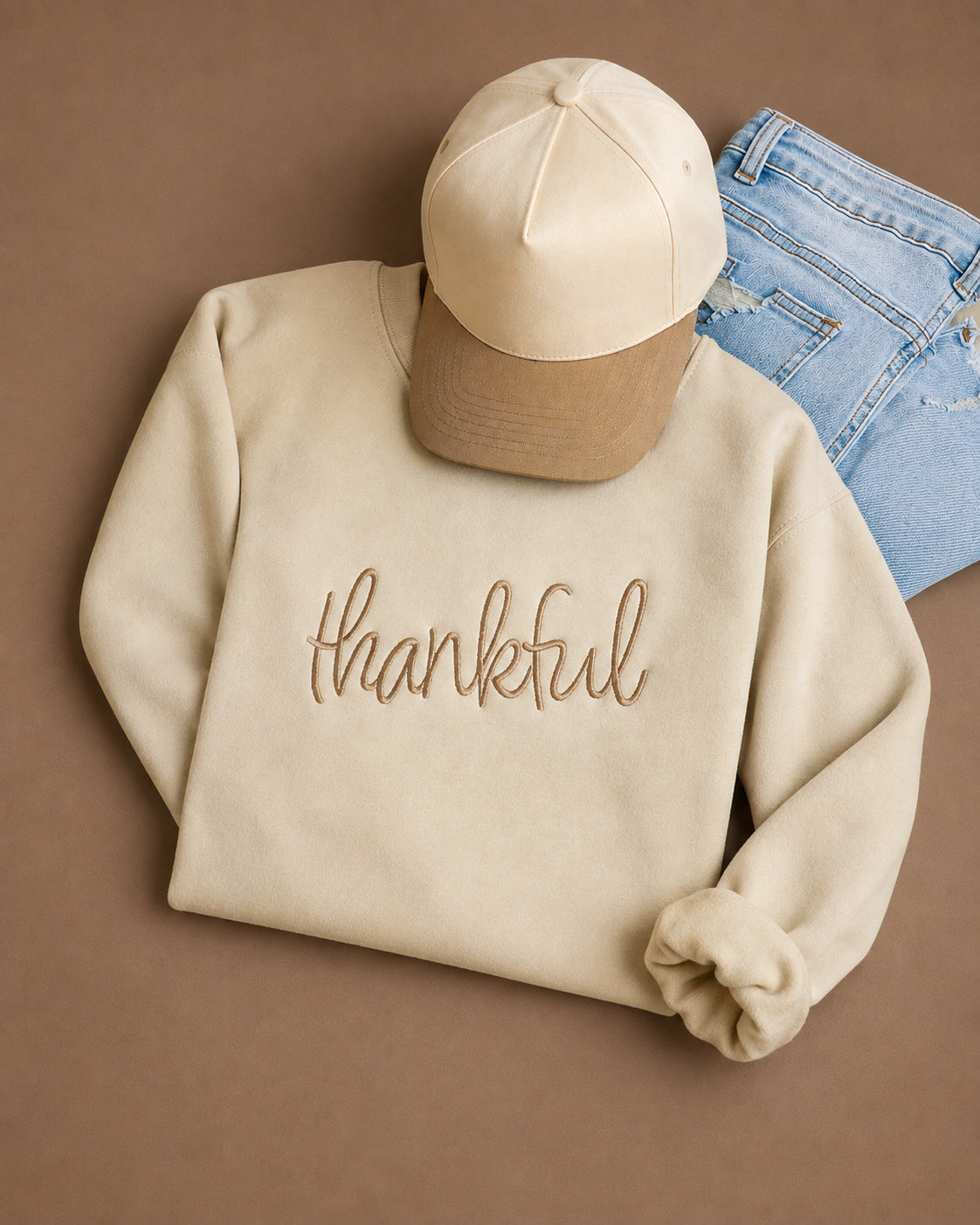 Thankful Embroidered Sweatshirt