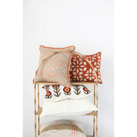 Metallic Floral Pattern Throw Pillow