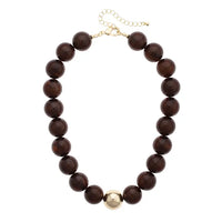 Brown Marjorie Beaded Necklace
