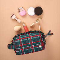 Evergreen Plaid Makeup Pouch