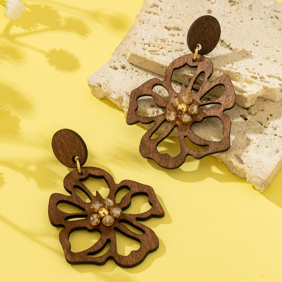 Denesa Wooden Floral Earrings