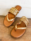Garrick Gold Multistrap Sandal