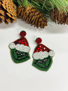 Grinch Seed Bead Earrings