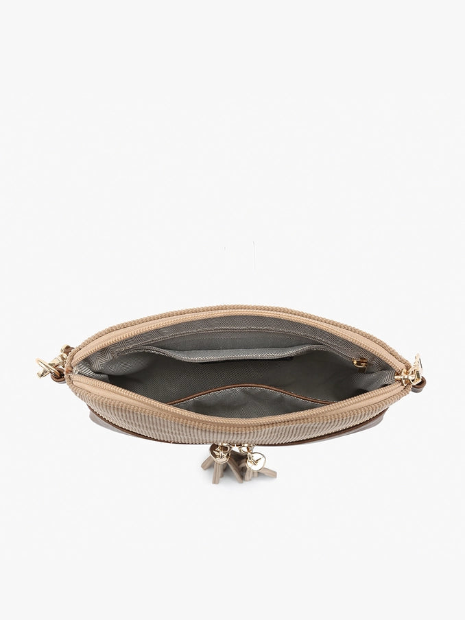 Tara Corduroy Dual Zip Crossbody