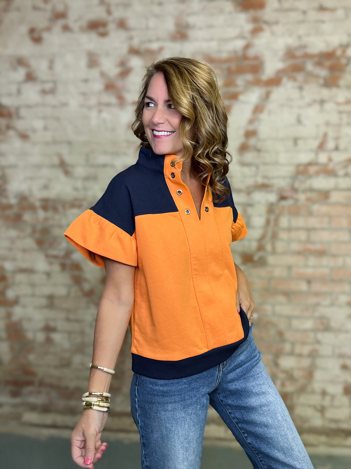 Aniston Color Block Top