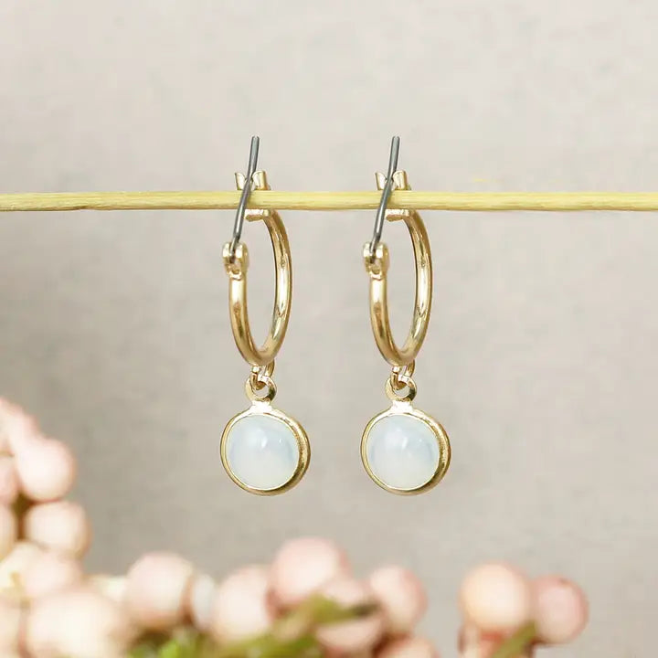 Opal Gold Hoop Earrings