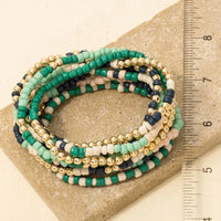 Mixed Mint and Blue Bracelets